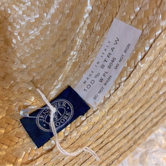 Jennifer Moore Straw Hat w/ Animal Print Hatband OSFA made in Italy Gorgeous - Picture 6 of 6
